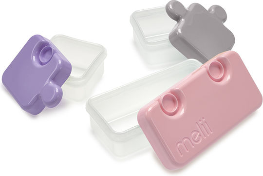 Melii Kinderlebensmittelbehälter Abendessen-Set aus Silizium 0,2 Liter Lila