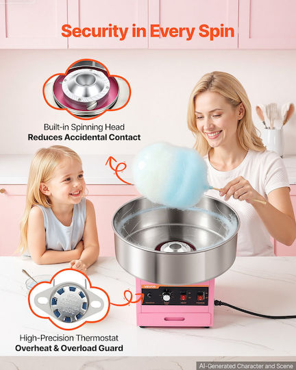 Vevor Candy Floss Maker 43.5cm Pink