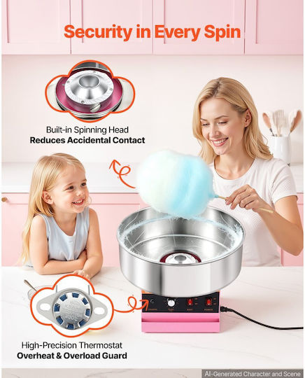 Vevor Candy Floss Maker 6.67cm Pink