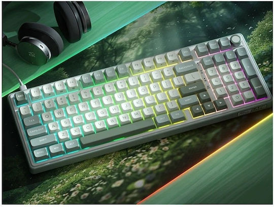 Royal Kludge RK R98Pro Гейминг Клавиатура с Небесносини превключватели и RGB осветление (Английски US) Небесносин цвят