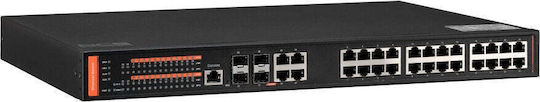 BCS BCS-SP24G04G-4SFP-M L2 PoE++ Превключвател с 24 Gigabit (1Gbps) Ethernet Порта и 4 SFP Порта
