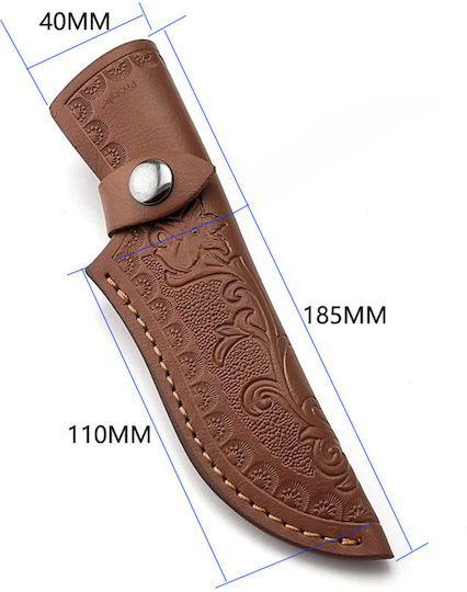 Husă Pentru Cuțit De Buzunar Din Piele Pu De Înaltă Calitate Durabilă Elegantă Cu Închidere Sigură Cu Capse Design Gravate Lame Până La 11 Cm 18.5 Cm Neagră Pristyle