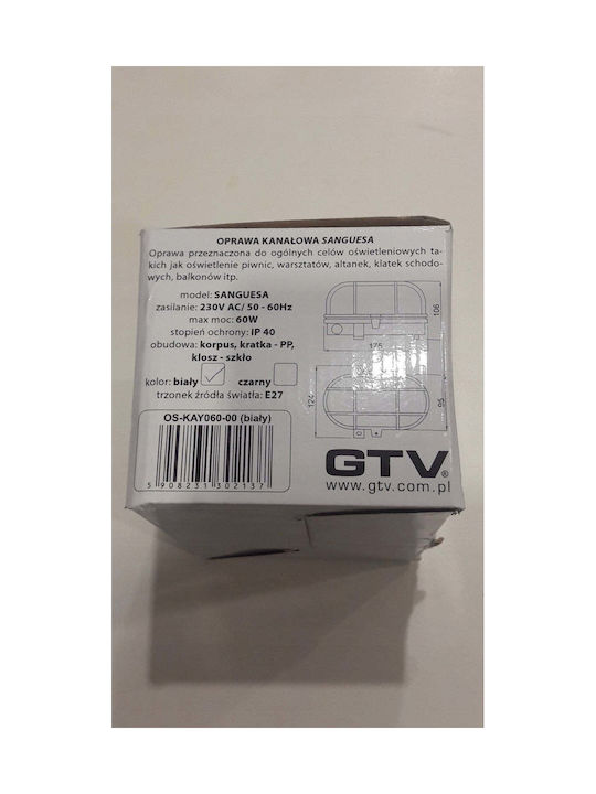 Gtv Gtv Außen-Deckenleuchte E27 in Weiß Farbe OS-KAY060-00