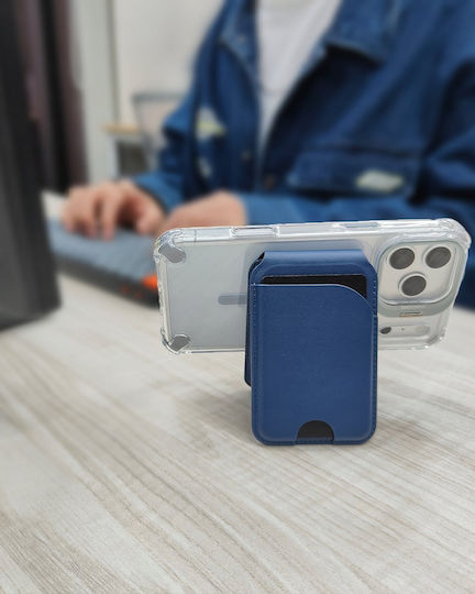 Husă Magnetică Pentru Telefon Jabees MagSafe 4 Carduri Rfid Portofel Magnetic Magwallet Secure Albastru Închis