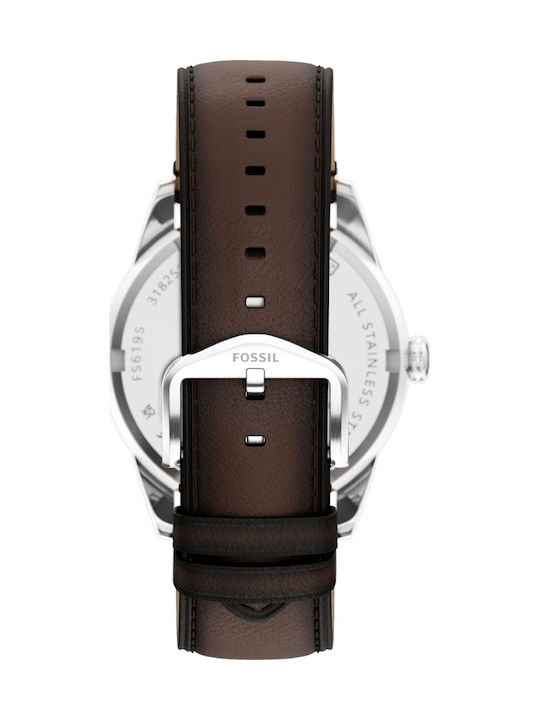 Fossil Multifunction Men's Watch 42mm Battery with Brown Leather Strap