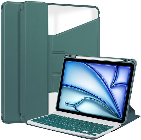 Uniq 360 Калъф за таблет Клавиатура Apple iPad 10.9 2022 Gen 10 11 2025 A16 Gen 11 Apple iPad 11 2025 Apple iPad 10 2024 Зелен Защитен