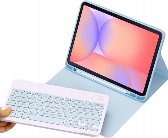 4KOM L Защитен калъф с клавиатура за Galaxy Tab S10 Lite 10.9'' SM-X406 SM-X400 2025 Син