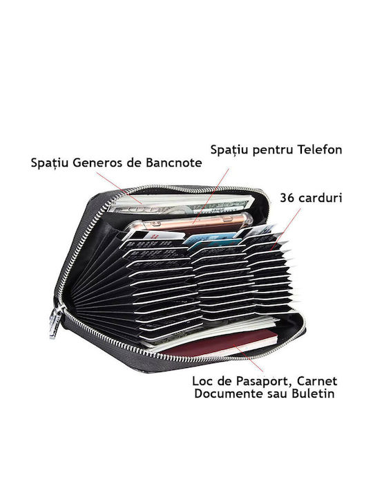 Portofel De Damă Mare Din Piele Negru