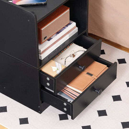 Wooden Black Bedside Table 38x26.5x56cm