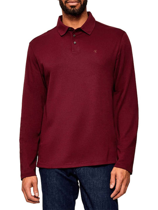 Polo Langarmbluse Burgundy