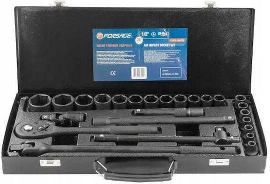 Forsage Ratschen- und Steckschlüssel-Set 1/2" 26 Stück