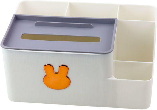 Lean Office Organizer Tissue Box Golden Rabbit White Lean