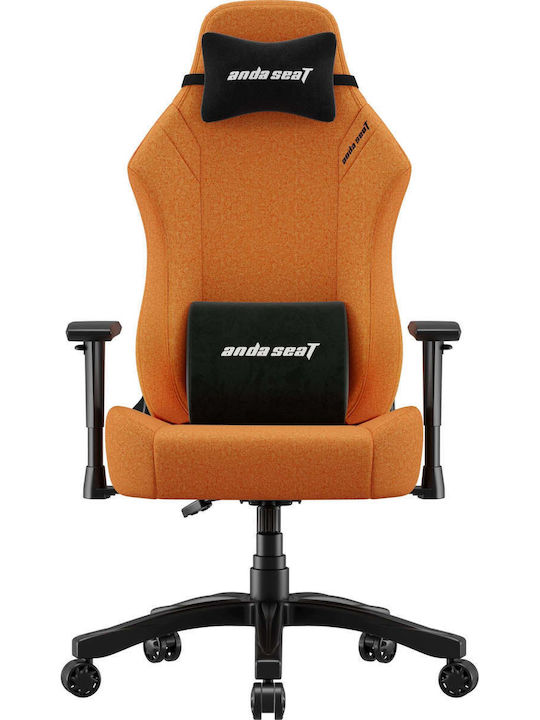 Anda Seat Luna Large Fabric Gaming Chair with Adjustable Arms Orange