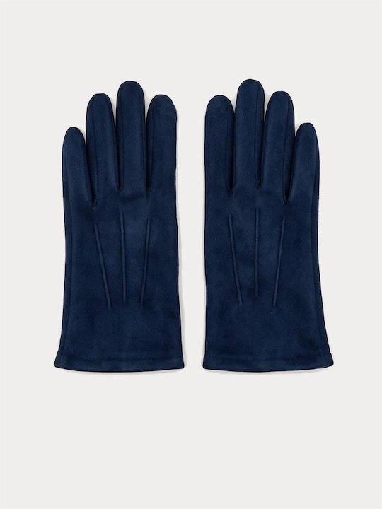 Navy Marineblaue Damen Lederhandschuhe Berührung G9561