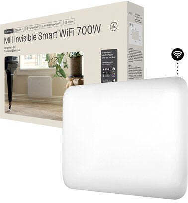 Mill Invisible Smart Wall Convector Heater 700W with Electronic Thermostat and WiFi 65x40cm White