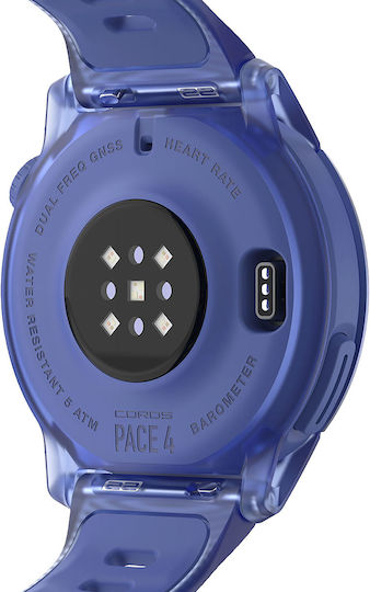 Coros Pace 4 Алуминиев Смарт часовник 43 мм Водоустойчив с Пулсомер (Ultraviolet Silicone Strap)