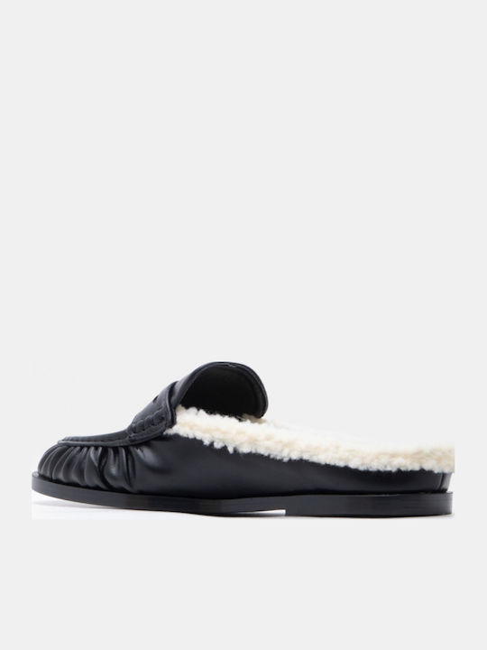 Flat Damen Pantoletten in Schwarz Farbe