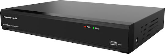 Powertech PT-1597 Устройство за запис HVR 16 Канала с Анализ Full HD+