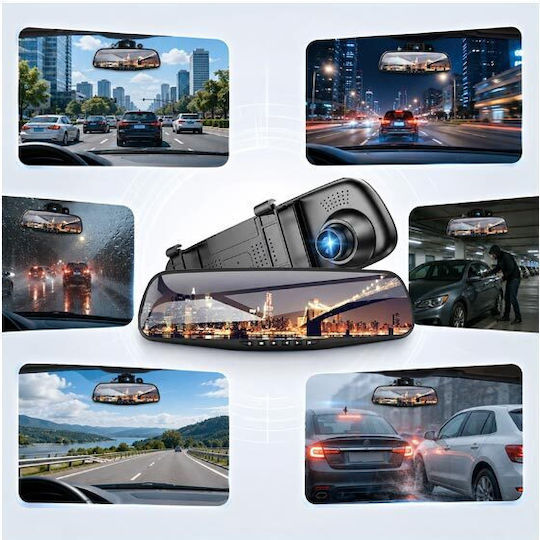 Set Spiegel mit Autodigitale Videorekorder 1080P mit Bildschirm 4.3" & Rückfahrkamera