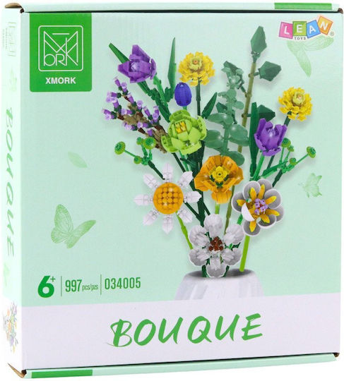 Building Blocks Decoration Bouquet of Colorful Flowers for 6+ Years 997 Pieces