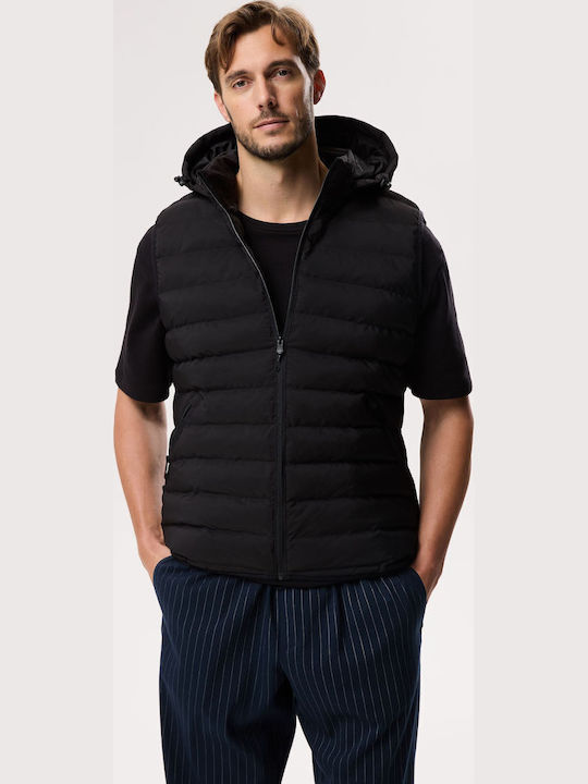 Без ръкав Яке Puffer Черно