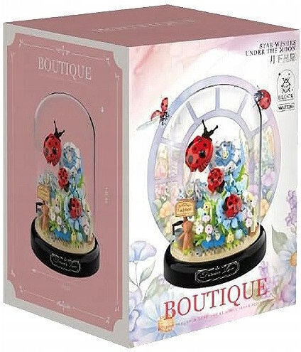 Building Blocks Floral Composition with Ladybugs in a Dome for 6+ Years 596 Pieces