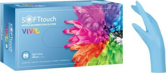 Soft Care Vivid Nitrile Gloves Powder Free in Turquoise Colour 1000pcs