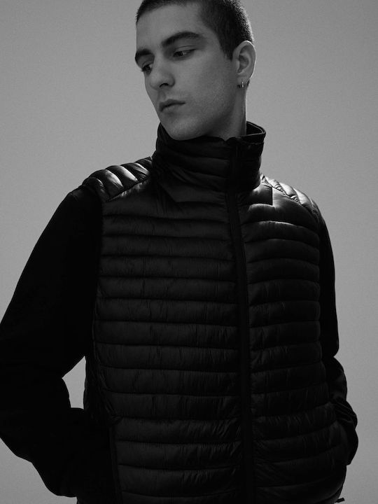 Ärmellose Winterjacke Schwarz