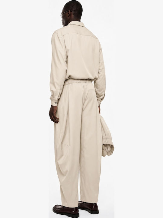 Men's Baggy Beige Trousers