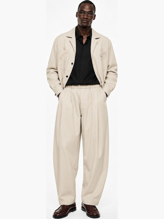 Men's Baggy Beige Trousers
