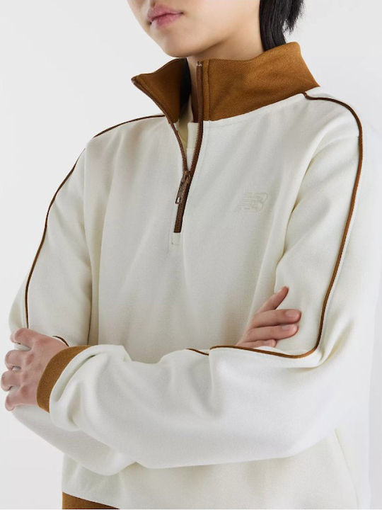 Women's Blouse with Zipper Ecru