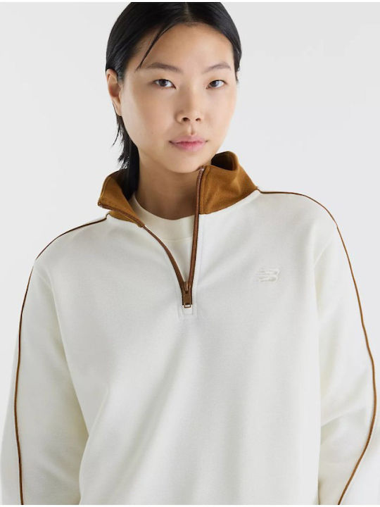 Women's Blouse with Zipper Ecru