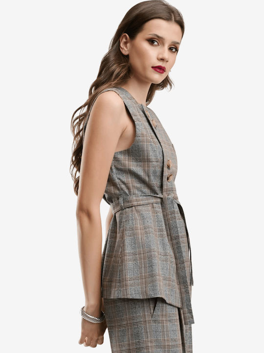 Women's Grey Suit in Straight Leg Style