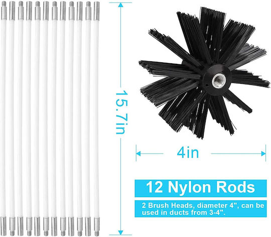 Perie De Curățare A Coșului De Fum Din Nylon Rotundă Cu Diametrul 120mm
