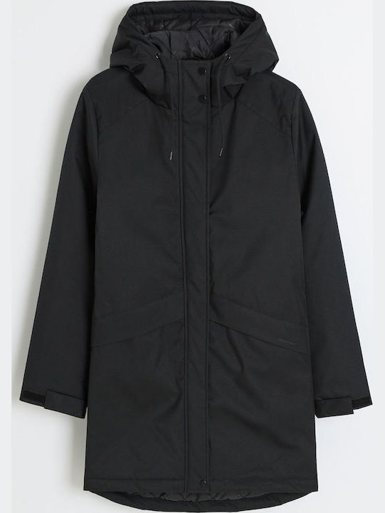 Ardami Lang Damen Jacke für Frühling - Herbst Schwarz
