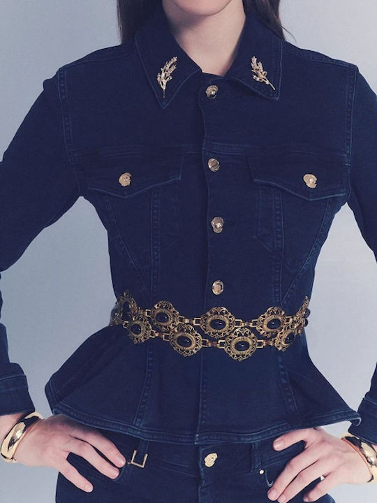 Women's Denim Jacket Dark Blue Denim