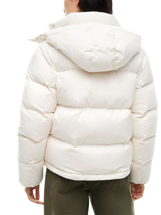 Tommy Hilfiger Alaska Дамско Puffer яке за Зима Екрю