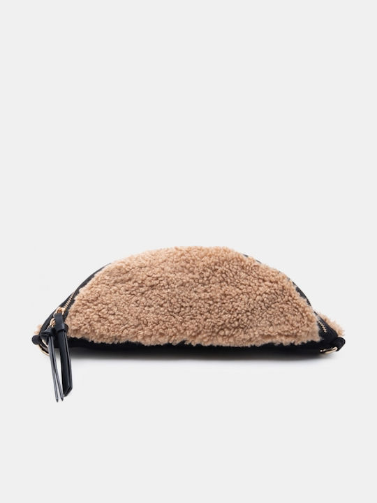 Fabric Fur Women's Shoulder Bag Suede Black