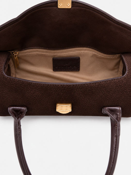Fabric Women's Handbag Crossbody Suede Brown