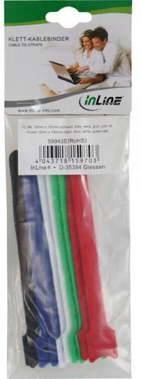InLine Velcro Legături Cablu 240mmx12mm În Culoare Multicolor 10 Bucăți 59943G