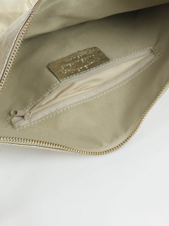 Leather Women's Shoulder Bag Gold