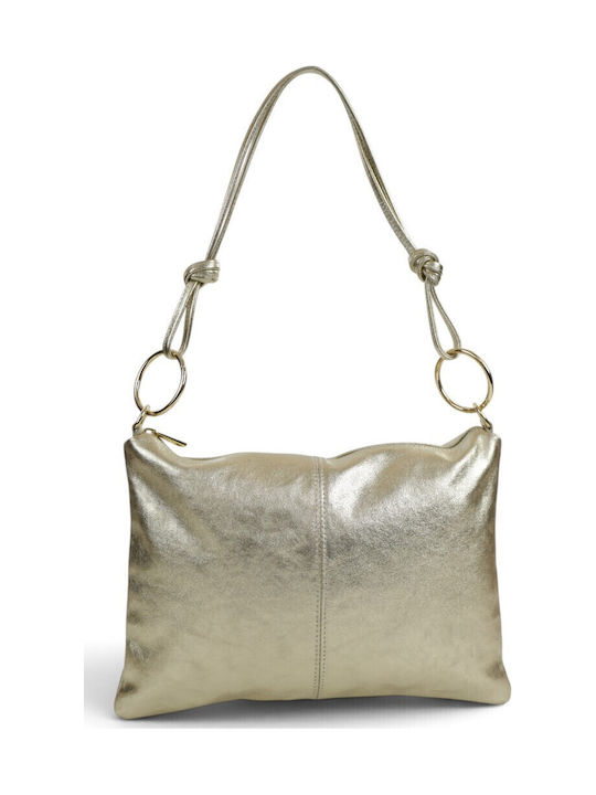 Leather Women's Shoulder Bag Gold