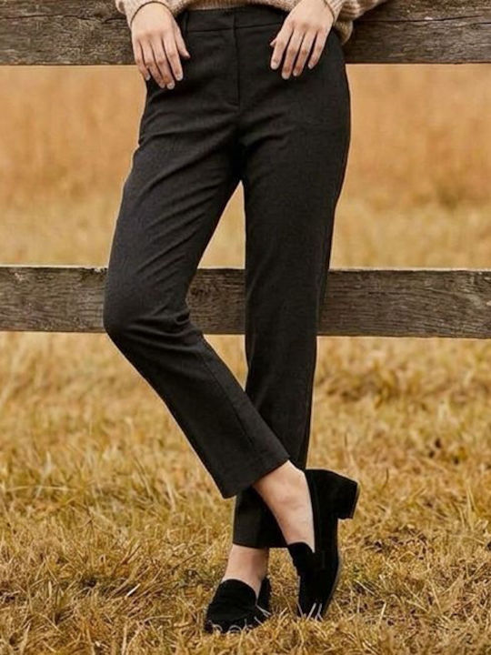 Suede Women's Moccasins In Black Color