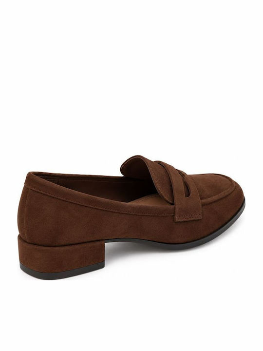 Suede Γυναικεία Μοκασίνια σε Καφέ Χρώμα