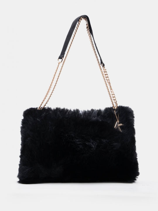 Fur Women's Shoulder Bag Black
