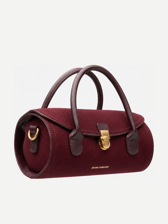 Fabric Women's Handbag Crossbody Suede Burgundy
