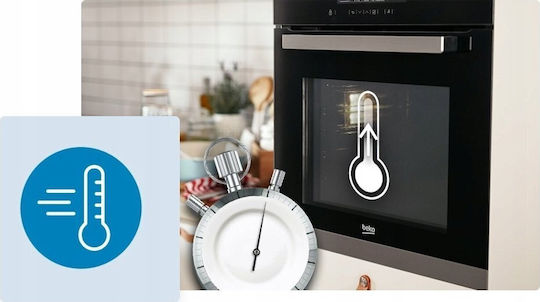 Beko Фурна под плота 72л с индукционни котлони Ш59.4см. Черен