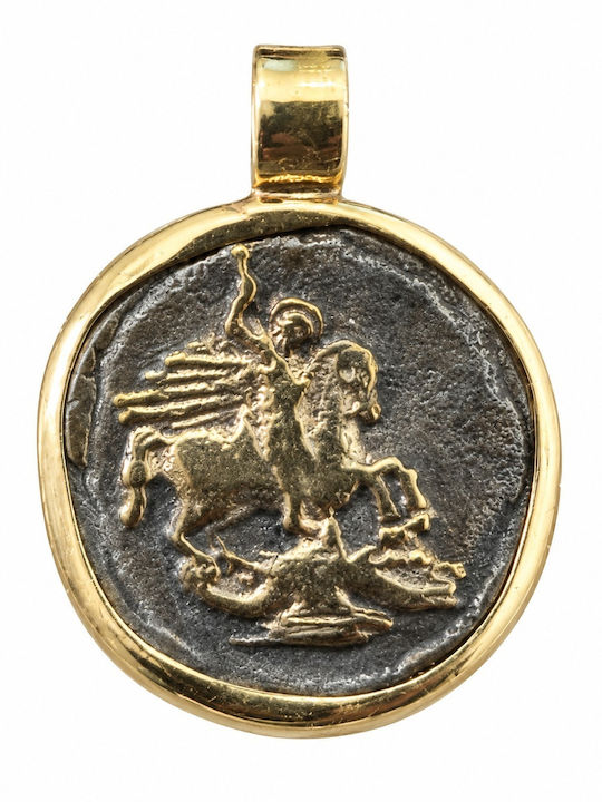 Senzio Belibasakis Charm Talisman Constantine ID Card from Gold Plated Silver