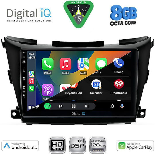 Digital IQ Car Audio System for Nissan Murano 2017-2025 Bluetooth USB WiFi GPS Apple CarPlay Android Auto with 9" Touch Screen