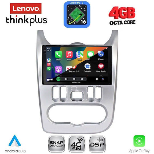 Lenovo Автомобилна Аудио Система за Renault Logan Dacia Duster Logan Sandero 2006-2012 Bluetooth USB WiFi GPS Apple CarPlay Android Auto с Touch Screen 9"